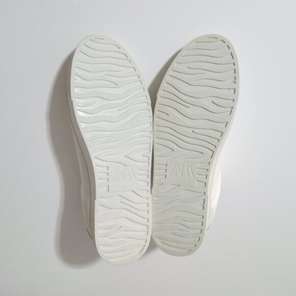 NWT Zara white glittery lace up sneakers US 10 - Picture 15 of 15